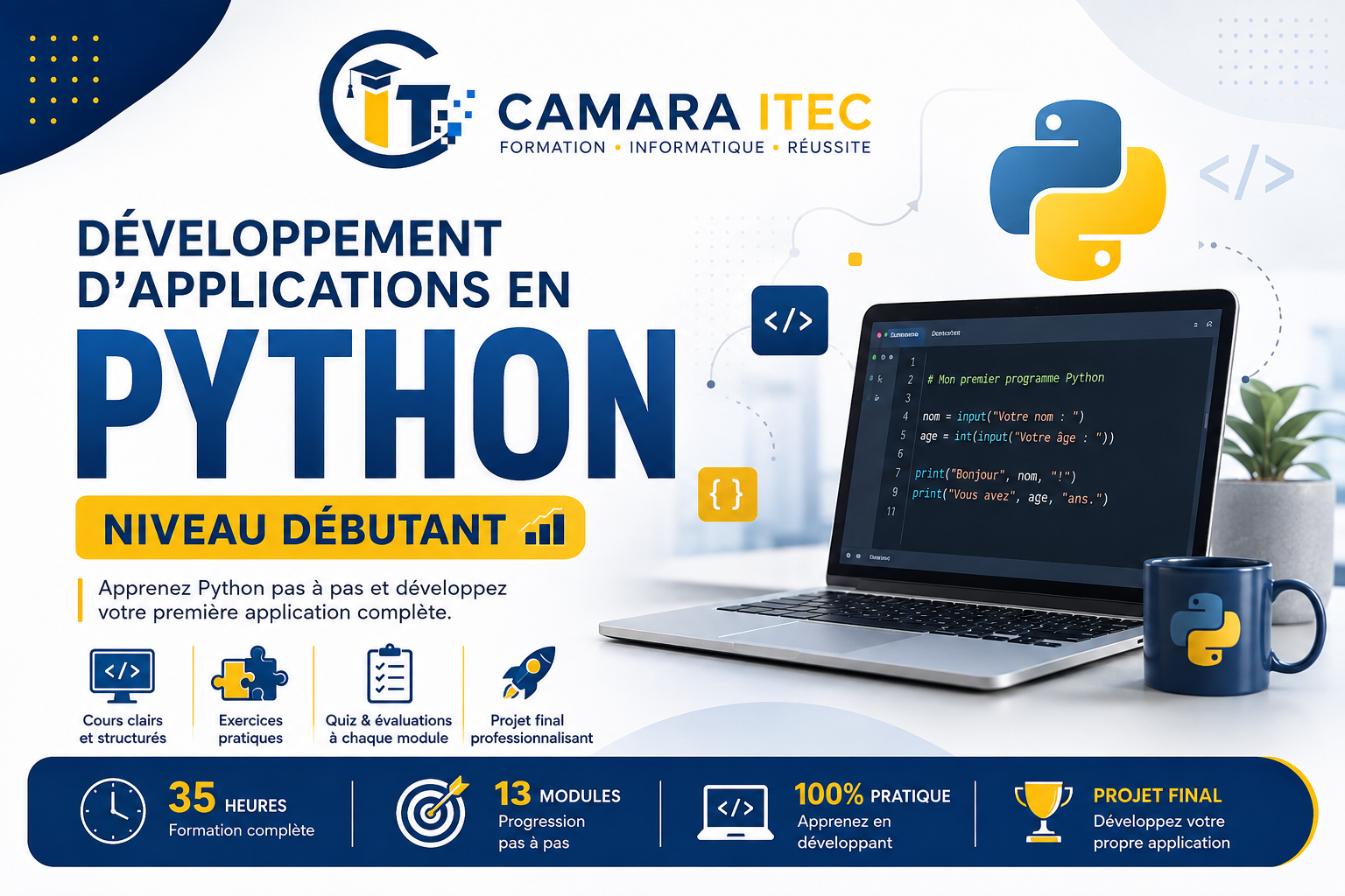 Développement d’applications en Python – Niveau débutant